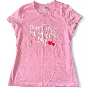 Our First Mother's Day Pink Graphic Tee